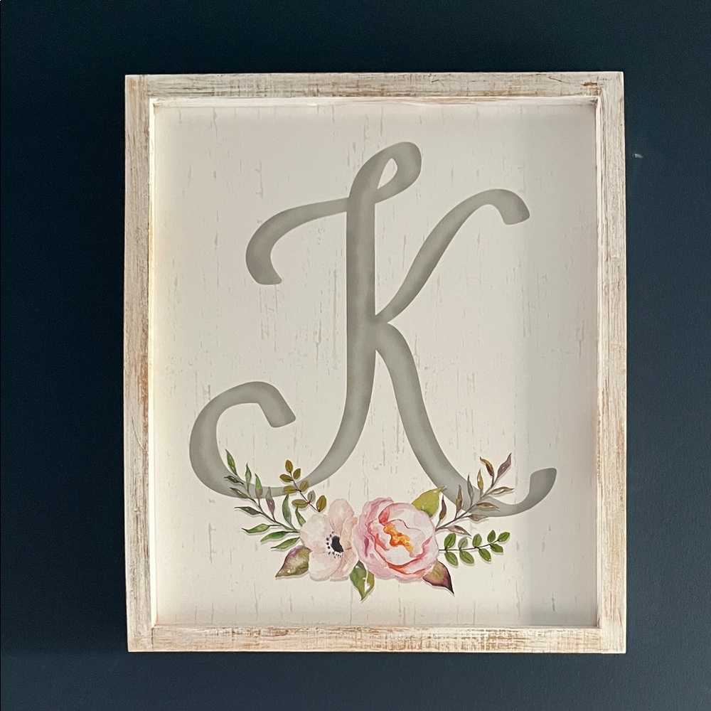 Hobby Lobby Floral Monogram K Wall Art